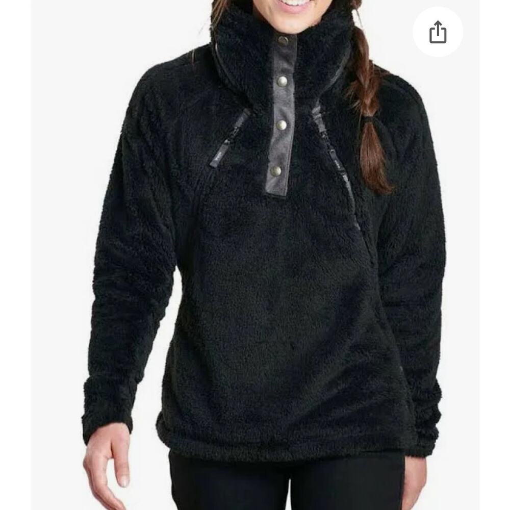 Kuhl Flight Pullover Jacket Fleece Winter Sweatshirt Black Womens Small